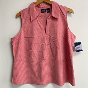 Sonoma Pink Sleeveless Collared Blouse